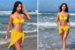 Disha Patani is sunshine on an autumn day in a bright yellow swim set